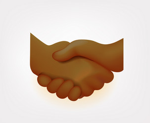 Black skin men shaking hands emoji isolated vector