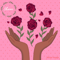 Happy valentines day rose flower blossom icon set Vector Image