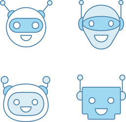 chatbots color icons set vector image