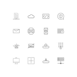 cyber security simple linear icons set outlined vector image