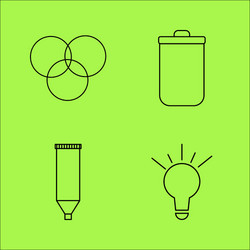 design elements simple linear outline icon set vector image