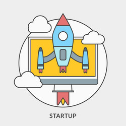 Flat design concept for startup web ban vector