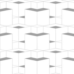 Geometric abstract 3d grid seamless pattern grey vector