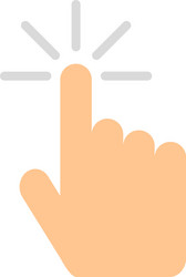 Hand button click computer in flat style vector