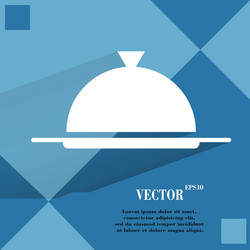 restaurant cloche flat modern web buttonon vector