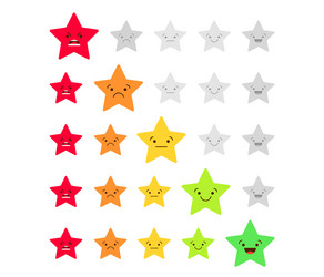 Satisfaction rating set of feedback icons in form vector