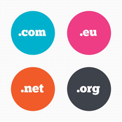 top-level domains signs com eu net and org vector image
