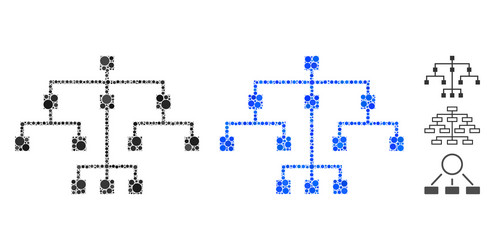 algorithmic tree mosaic icon round dots vector