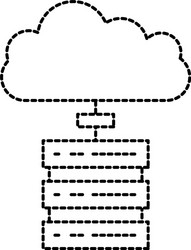 data base center server cloud computing connection vector image
