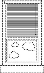 dotted shape window with curtain blind open vector image