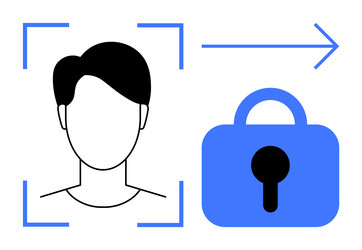 facial recognition technology for secure access vector image
