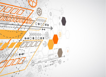 abstract background with various technological vector image