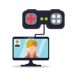 computer controller game character gamer vector image