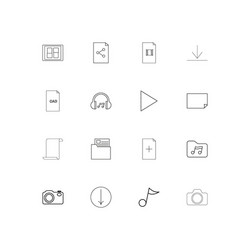 files and folders sign simple linear icons set vector