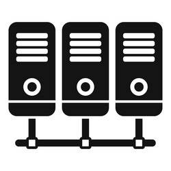set of three computer servers icon vector image