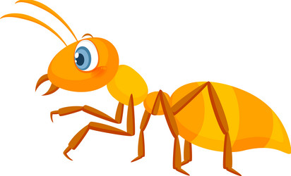 Yellow ant isolated on white background vector