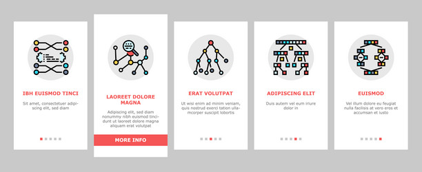 algorithm data technology ai onboarding icons set vector image