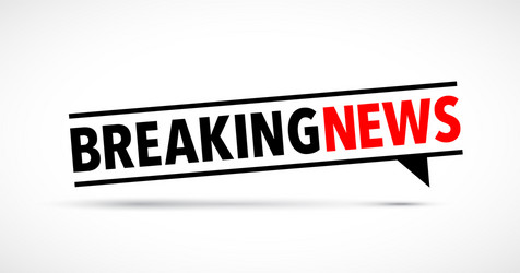 Breaking news icon symbol or emblem Royalty Free Vector
