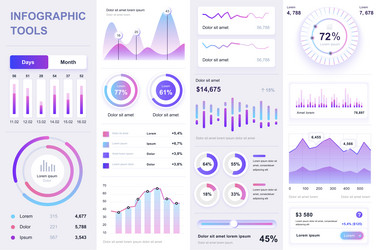 Bundle infographic ui ux kit elements vector