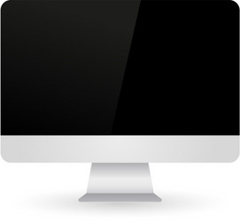 computer screen with shadow on white background vector image