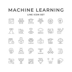 Machine Learning Icon Set vector image