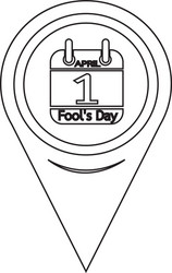 Map pin pointer calendar of april fools day icon vector