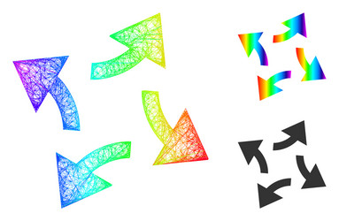 rainbow net gradient centrifugal arrows icon vector image