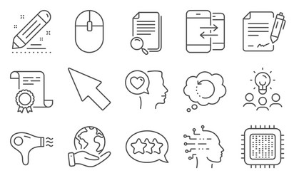 Set technology icons such as artificial vector