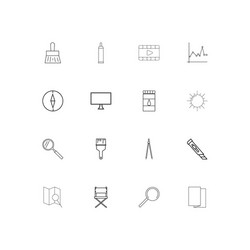 Creative process and design linear thin icons set vector