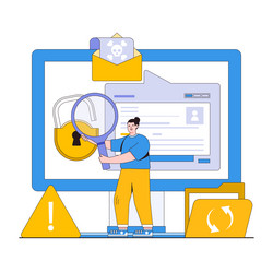 data breach response concept with characters vector image