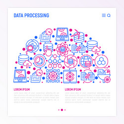 Data processing concept in half circle vector