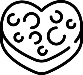 Heart biscuit icon outline style vector