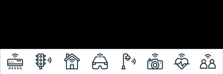 internet things line icons linear set quality vector image