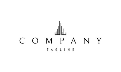 logo with an abstract image of a skyscraper vector image