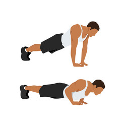 man doing diamond push up exercise for tricep vector image