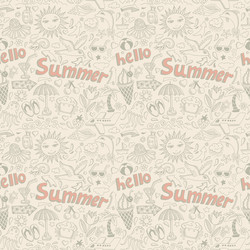 seamless pattern with sketch drawing summer vector image