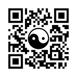 smartphone readable qr code with yin yang symbol vector image