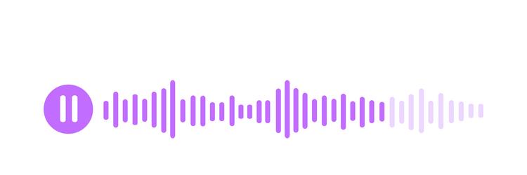 voice message with pause icon and speech sound vector image
