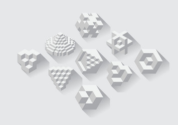 cubic objects vector image