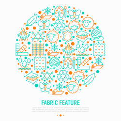 fabric feature concept in circle vector image