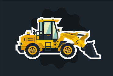 Front-end loader the object circled white outline vector