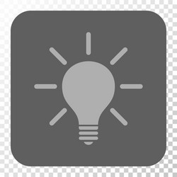 light bulb rounded square button vector image