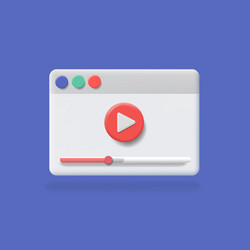 online video browser with play tutorial button vector