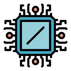 operating system modern processor icon color vector image