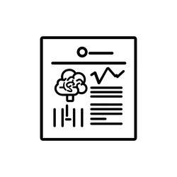 paper icon featuring brain data graph and lines vector image