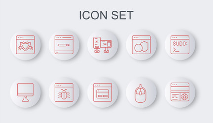 set line debugging computer monitor screen mouse vector image