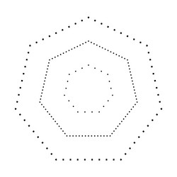 tracing heptagon shape symbol dashed and dotted vector image