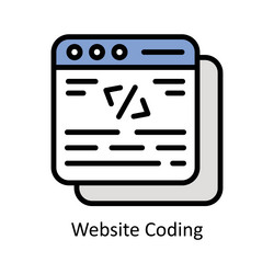 website coding filled outline icon style il vector image