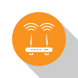 White router and wi-fi signal icon isolated vector