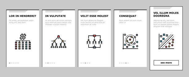 algorithm data technology ai onboarding icons set vector image